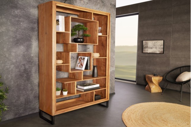 Étagère CUBUS 190x88cm Acacia Massif Finition Miel