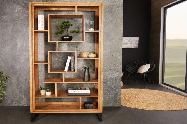 Étagère CUBUS 190x88cm Acacia Massif Finition Miel