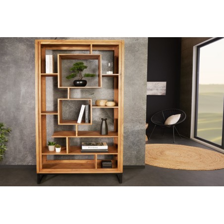 Étagère CUBUS 190x88cm Acacia Massif Finition Miel