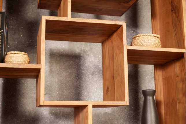 Étagère CUBUS 190x88cm Acacia Massif Finition Miel