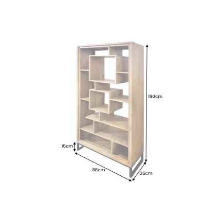 Étagère CUBUS 190x88cm Acacia Massif Finition Miel