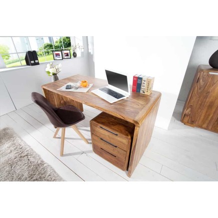 Bureau GOA 120cm Bois de Sheesham Massif Naturel 2