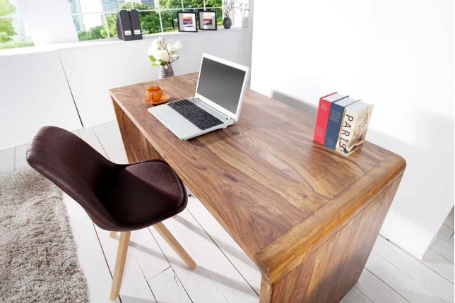 Bureau GOA 120cm Bois de Sheesham Massif Naturel
