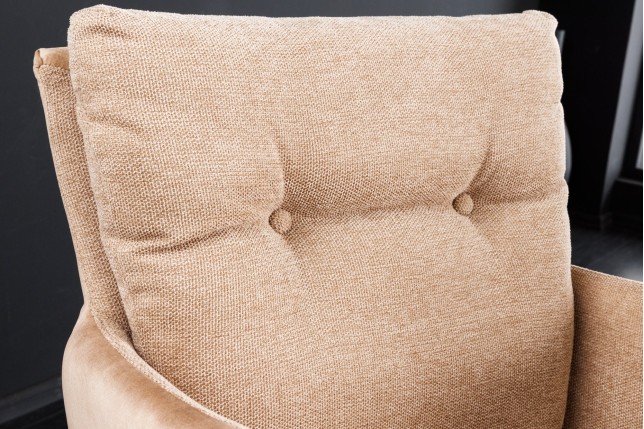 Fauteuil pivotant BIG GEORGE velours champagne beige