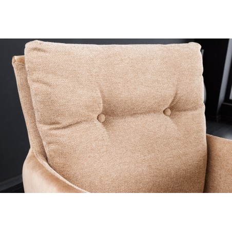 Fauteuil pivotant BIG GEORGE velours champagne beige
