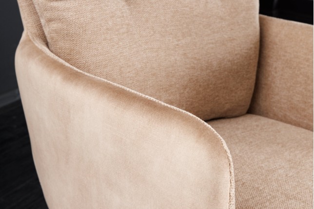 Fauteuil pivotant BIG GEORGE velours champagne beige