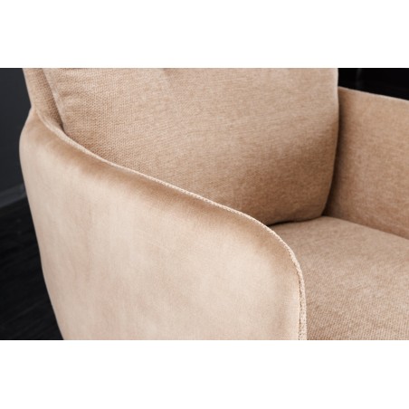 Fauteuil pivotant BIG GEORGE velours champagne beige
