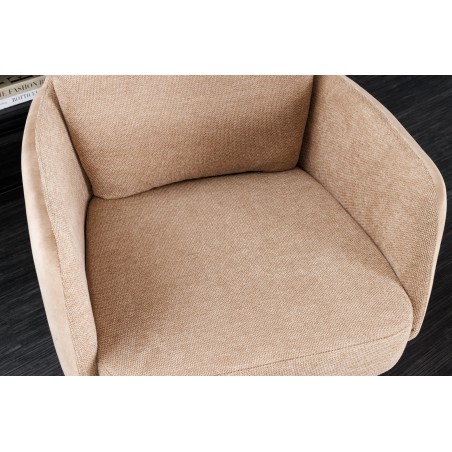 Fauteuil pivotant BIG GEORGE velours champagne beige