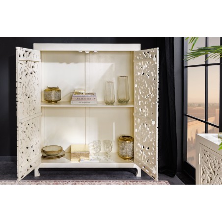 Highboard MARRAKECH 140cm bois manguier blanc