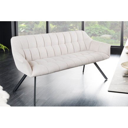 Banc PAPILLON 165cm tissu texturé beige champagne