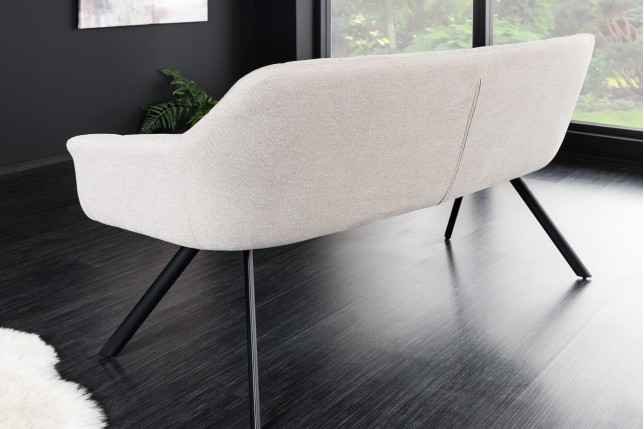 Banc PAPILLON 165cm tissu texturé beige champagne