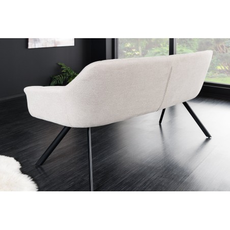 Banc PAPILLON 165cm tissu texturé beige champagne