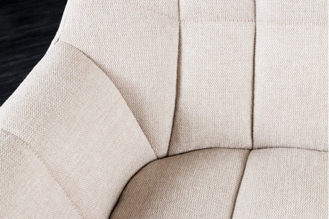 Banc PAPILLON 165cm tissu texturé beige champagne