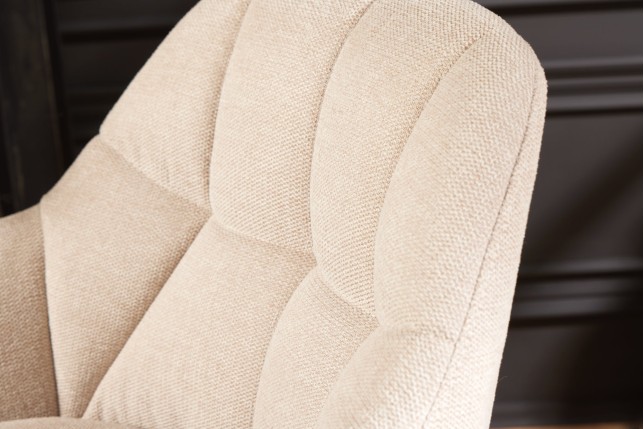 Chaise de bar PAPILLON tissu tressé champagne beige 106cm