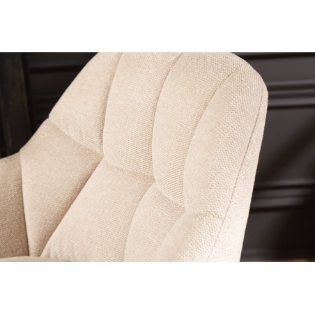 Chaise de bar PAPILLON tissu tressé champagne beige 106cm
