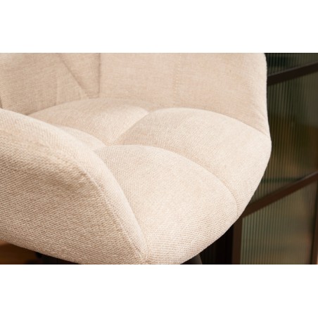 Chaise de bar PAPILLON tissu tressé champagne beige 106cm