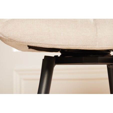 Chaise de bar PAPILLON tissu tressé champagne beige 106cm