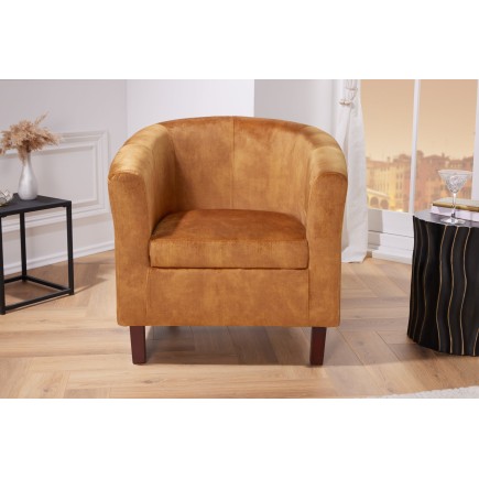 Fauteuil HEMINGWAY Velours Moutarde - Design Chic 2