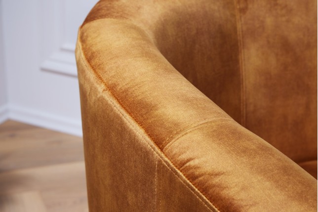 Fauteuil HEMINGWAY Velours Moutarde - Design Chic