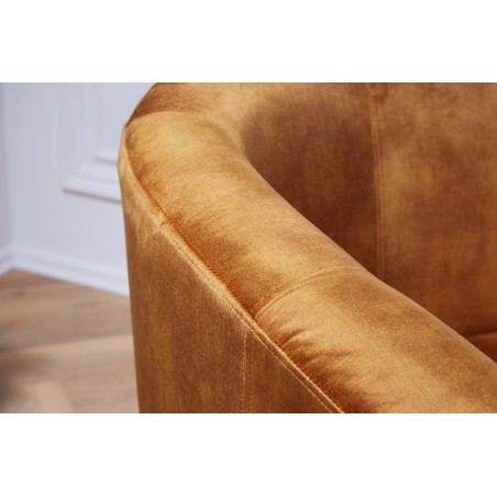 Fauteuil HEMINGWAY Velours Moutarde - Design Chic