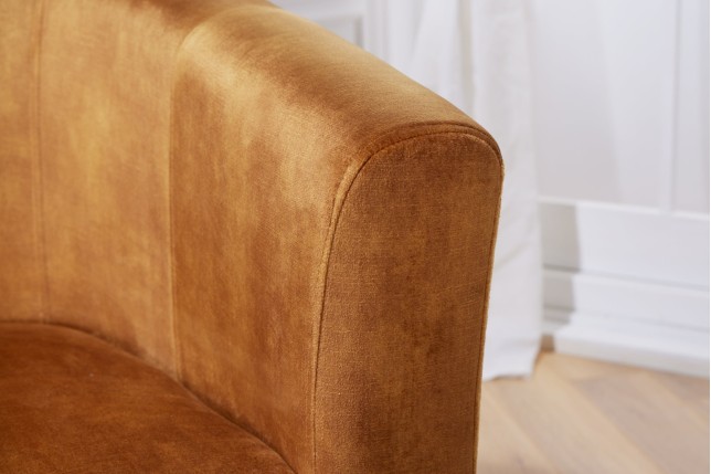 Fauteuil HEMINGWAY Velours Moutarde - Design Chic