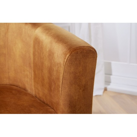 Fauteuil HEMINGWAY Velours Moutarde - Design Chic