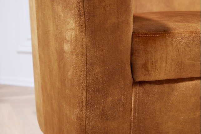 Fauteuil HEMINGWAY Velours Moutarde - Design Chic