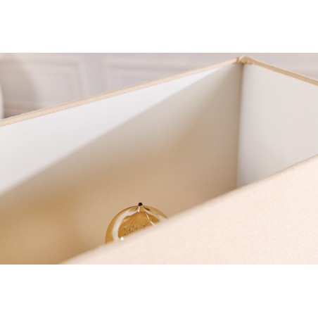 Lampe de table THE WAVE 60cm - Abat-jour beige, pied bois