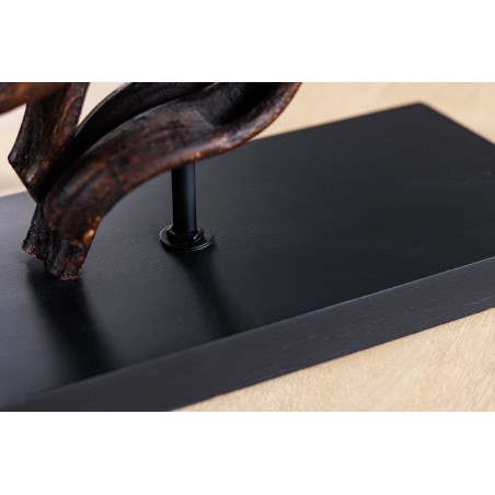 Lampe de table THE WAVE 60cm - Abat-jour beige, pied bois