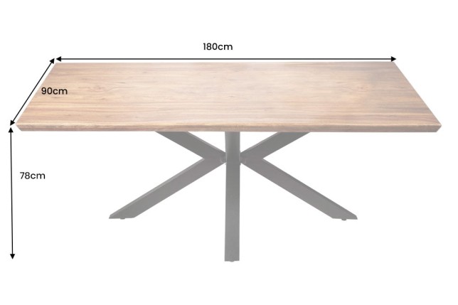 Table à manger GALAXIE II 180cm sheesham massif