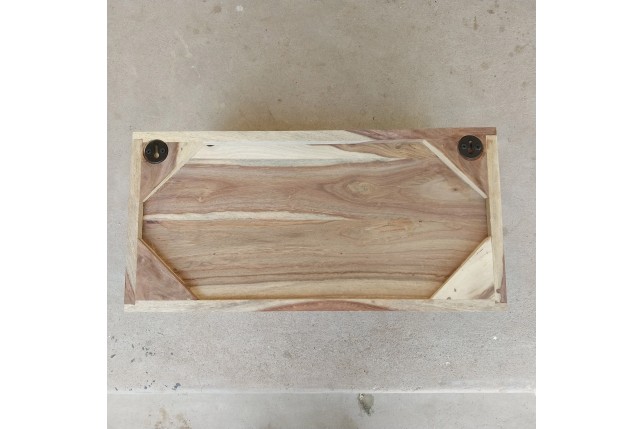Table de chevet AMAZONAS 50cm acacia massif finition miel