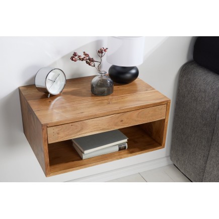 Table de chevet AMAZONAS 50cm acacia massif finition miel