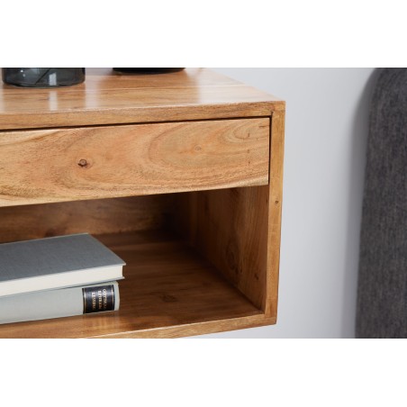 Table de chevet AMAZONAS 50cm acacia massif finition miel