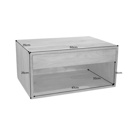 Table de chevet AMAZONAS 50cm acacia massif finition miel