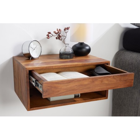 Table de chevet LAGOS 50cm suspendue en sheesham massif