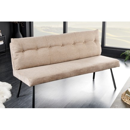 Banc BIG GEORGE 160cm velours beige champagne
