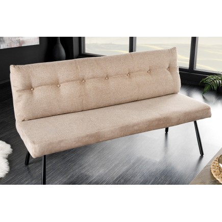 Banc BIG GEORGE 160cm velours beige champagne 2