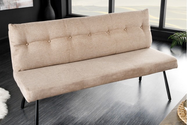 Banc BIG GEORGE 160cm velours beige champagne