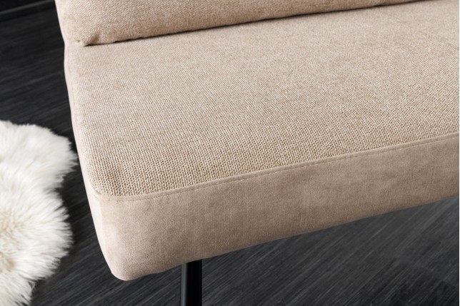Banc BIG GEORGE 160cm velours beige champagne