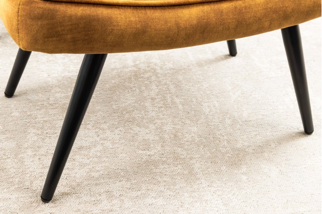 Tabouret SCANDINAVIA velours jaune moutarde 40cm