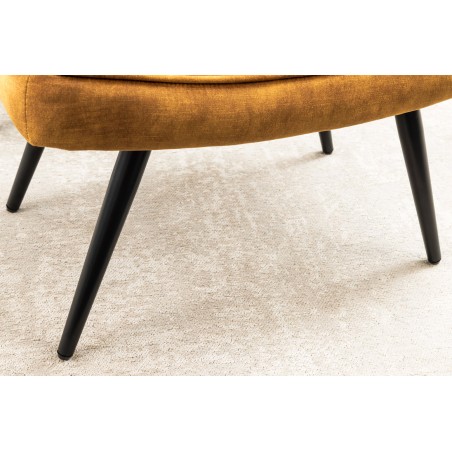 Tabouret SCANDINAVIA velours jaune moutarde 40cm