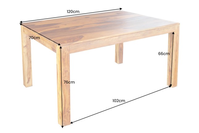 Table à manger LAGOS 120cm sheesham massif naturel