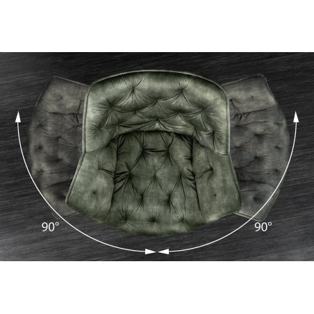 Fauteuil pivotant Dutch Comfort velours vert foncé