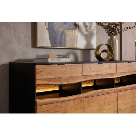 Buffet bas GRAND ACACIA 180cm bois massif LED | Déco 2
