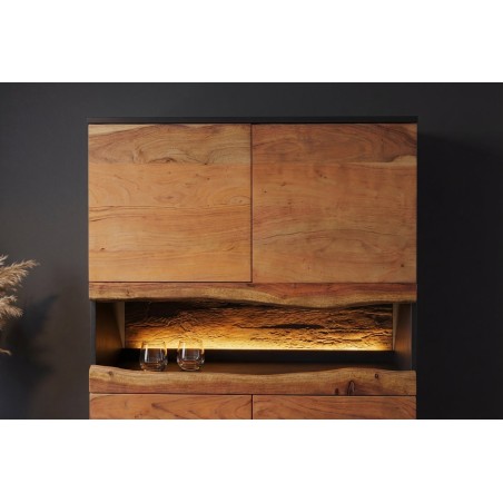 Highboard GRAND ACACIA 120cm - Buffet haut LED bois massif
