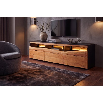 TV-Board Grand Acacia 180cm Bois Massif LED 2