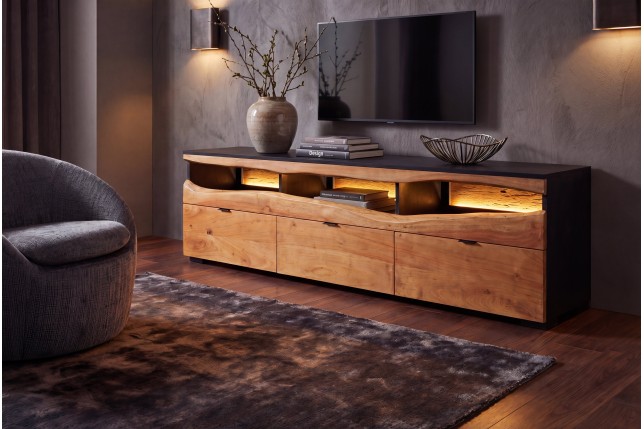 TV-Board Grand Acacia 180cm Bois Massif LED
