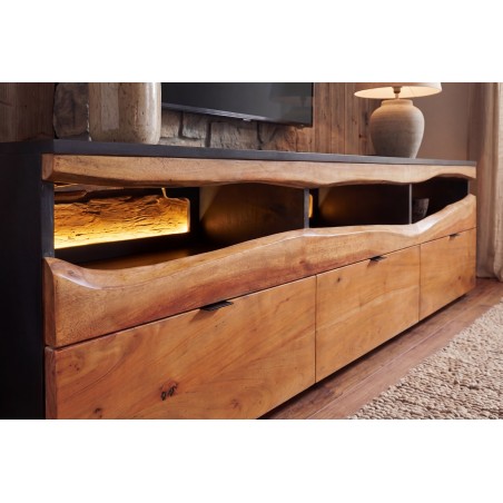 TV-Board Grand Acacia 180cm Bois Massif LED
