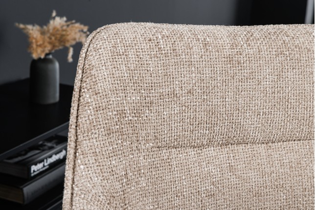 Fauteuil pivotant VERONA tissu texturé beige champagne