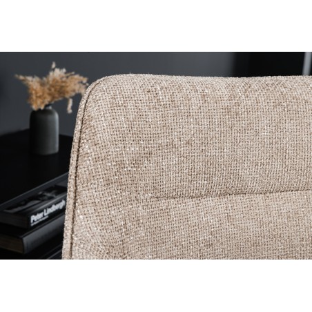 Fauteuil pivotant VERONA tissu texturé beige champagne